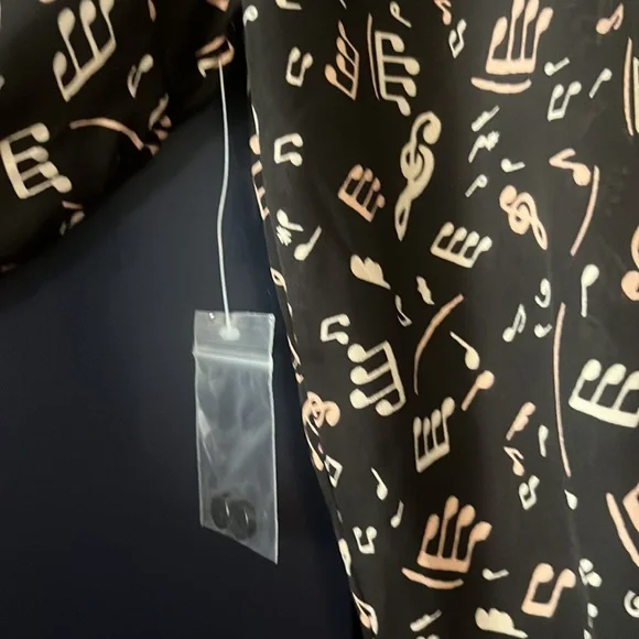 ModCloth Music Note Print Blouse with Removable Neck Tie NWOT XL - Picture 6 of 7